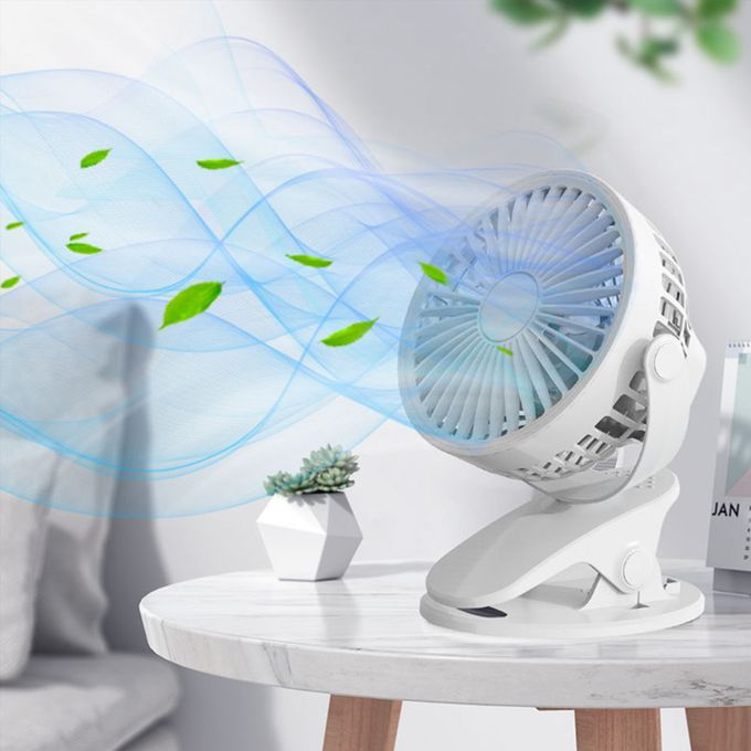 Miniature de Ventilateur De Bureau Portable Ventilateur à Clipser USB Rechargeable 3 Vitesses