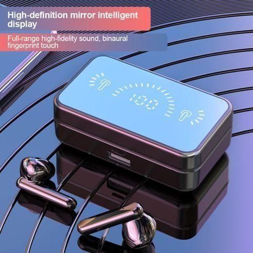 Ecouteurs Bluetooth - Power Bank 2200 Mah - Noir