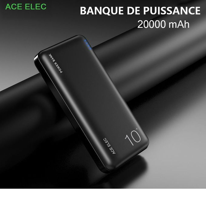 Power bank Ace Elec Batteries externes 20000 mAh chargeur rapide portable ultra mince