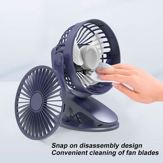 Miniature de Ventilateur De Bureau Portable Ventilateur à Clipser USB Rechargeable 3 Vitesses
