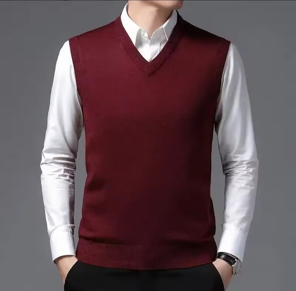 Miniature de Pull over col V homme_rouge