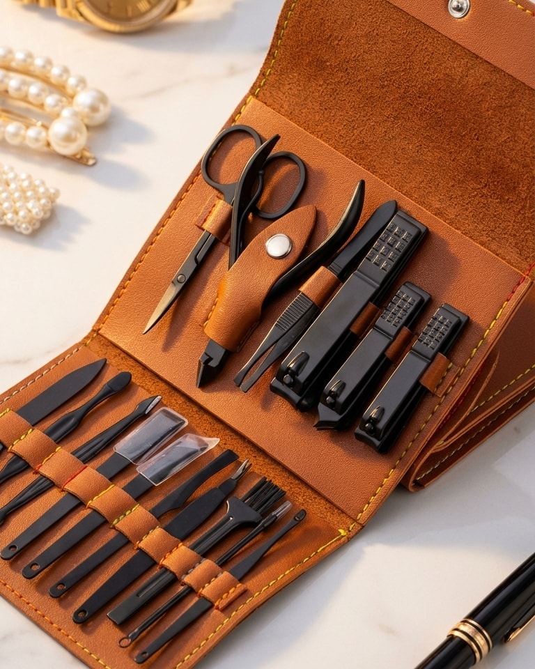 kit de nettoyage manucure et pédicure 16 pièces